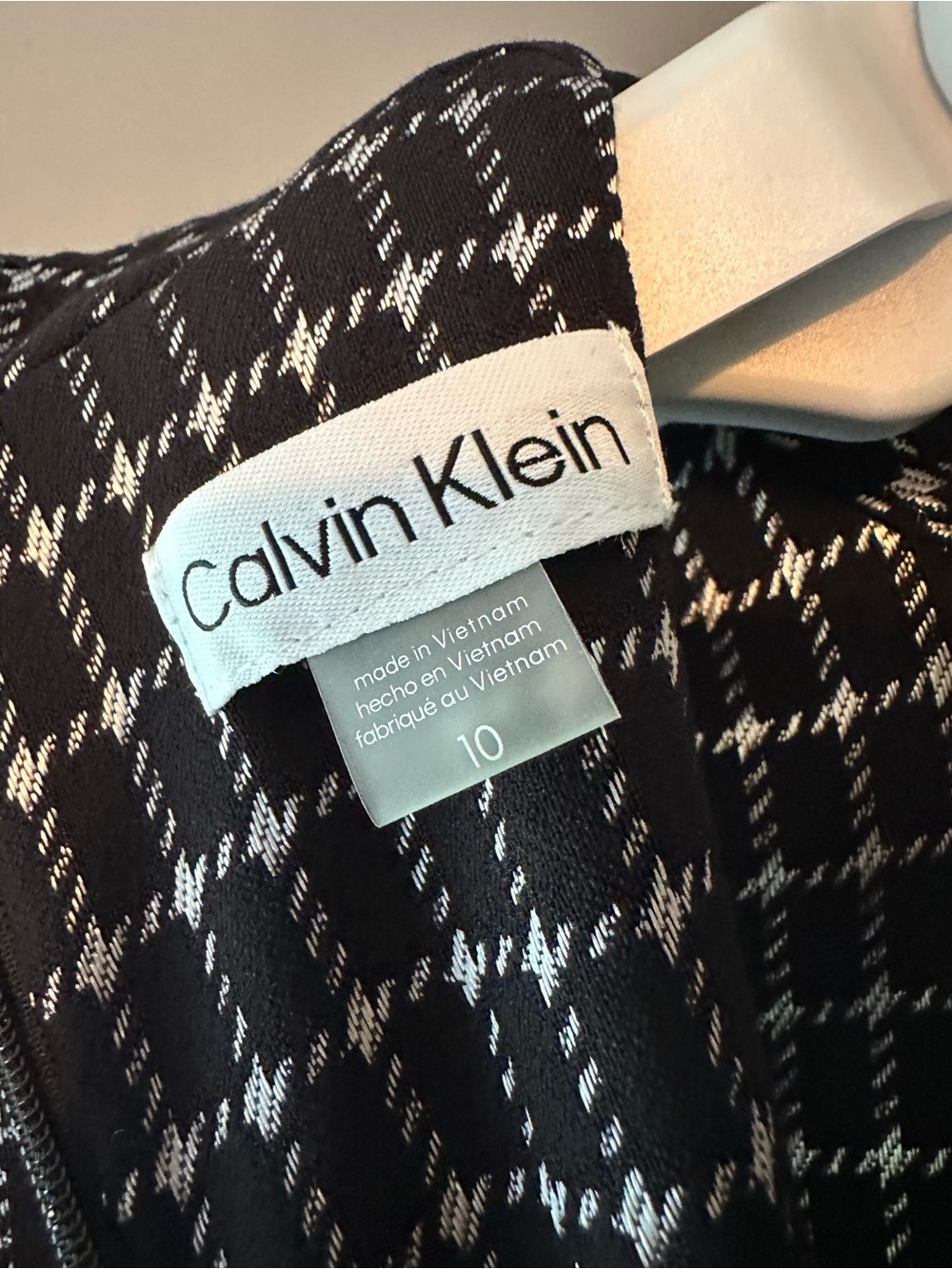 Calvin Klein Black and White Windowpane Mini Dress - Picture 4 of 4